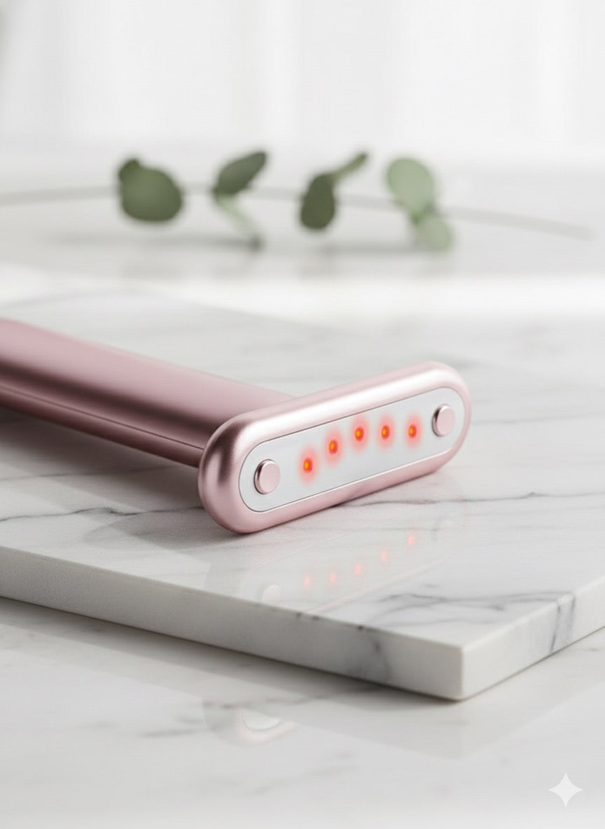 Augen- und Gesichtsmassagegerät mit Wärme & LED gegen müde Augen