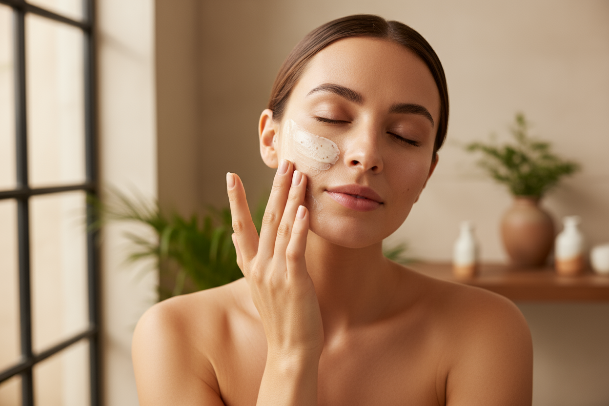 Gesichtsmaske Anwendung